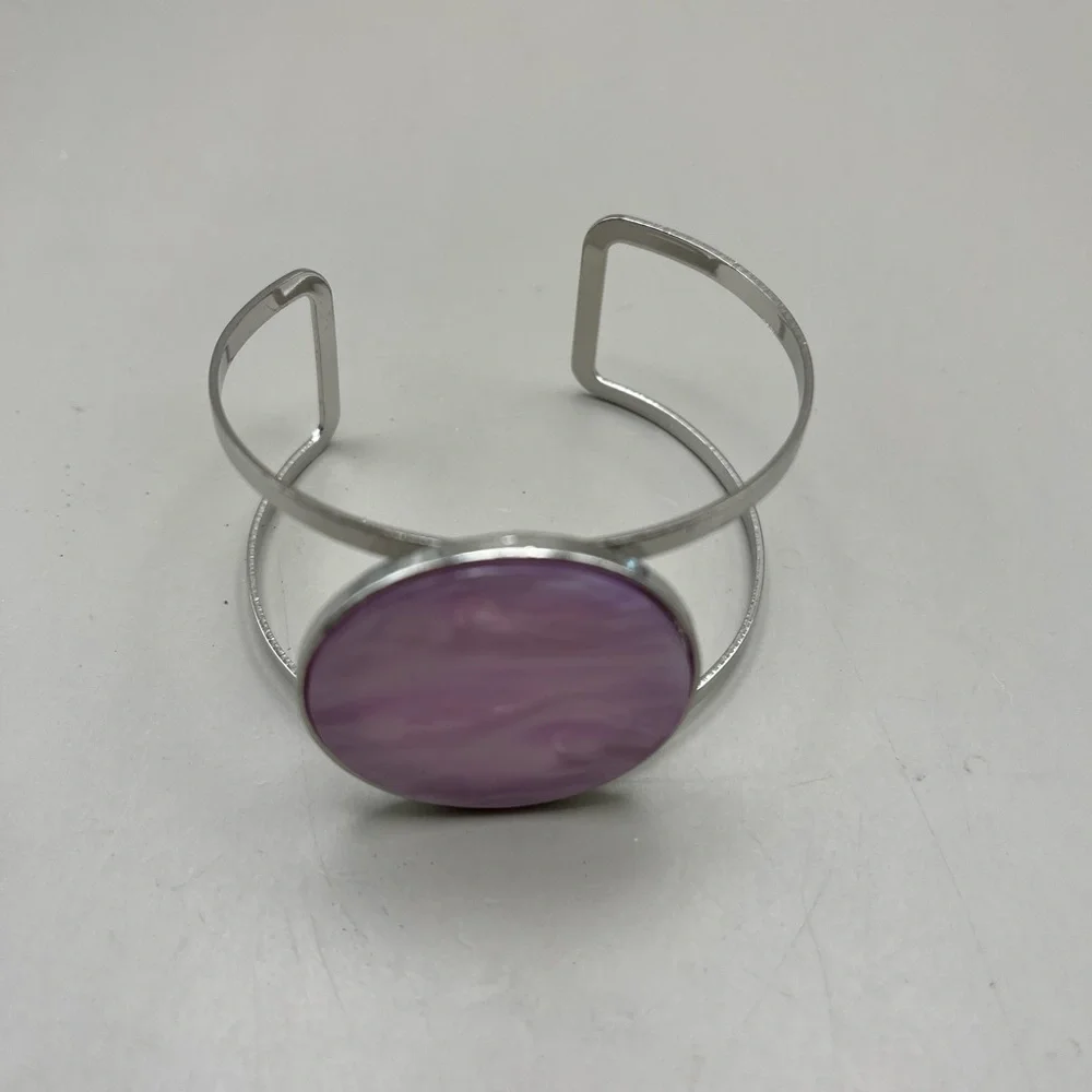 Elegant Silver and Purple Women's Bracelet