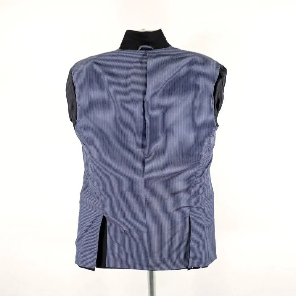 Calvin Klein Wool Navy Blue 38L 2 Silver Button‎ Blazer Or Slim Fit 40L