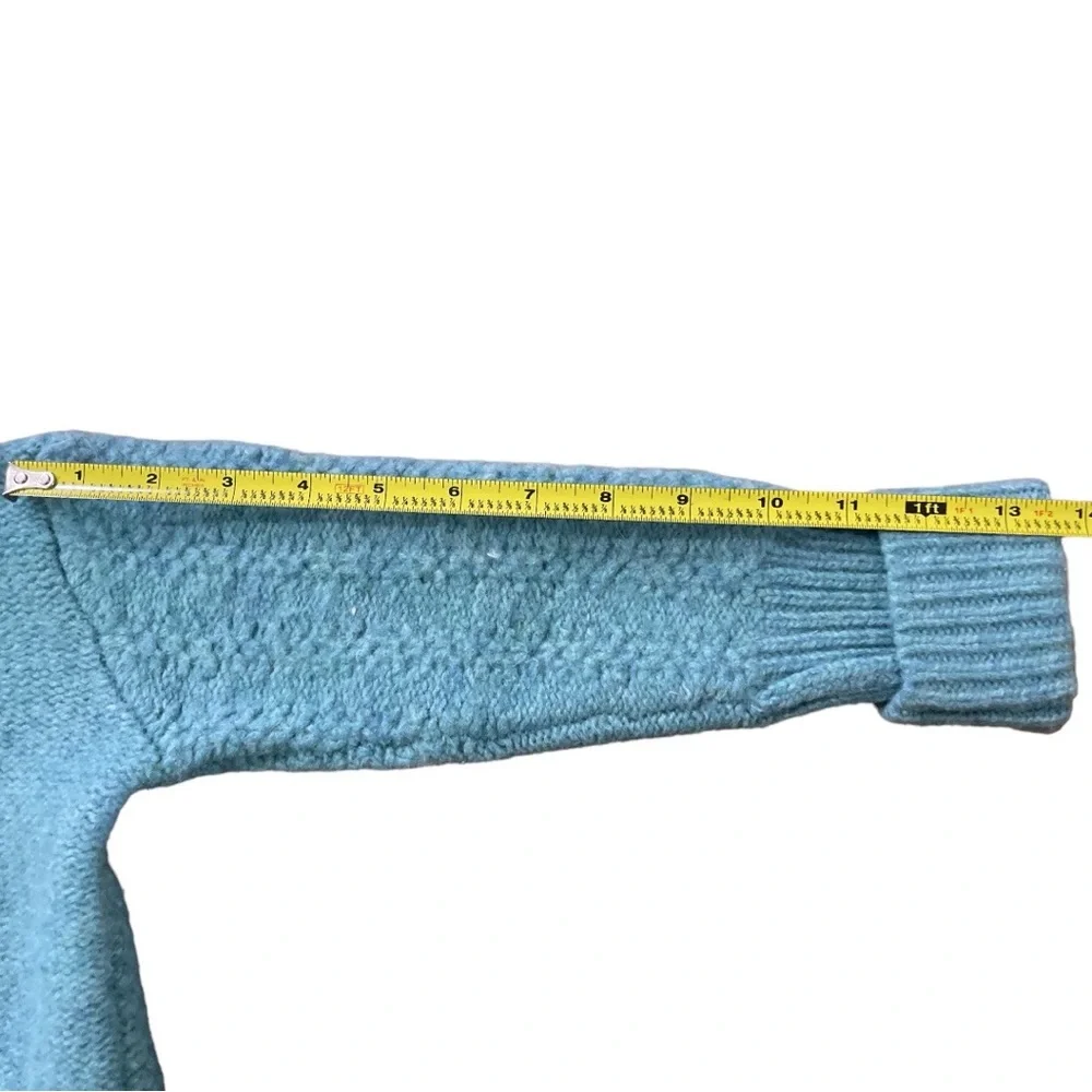 Mini Boden Lambswood Cardigan Sweater Wood Toggle Buttons 7-8 Years Light Blue