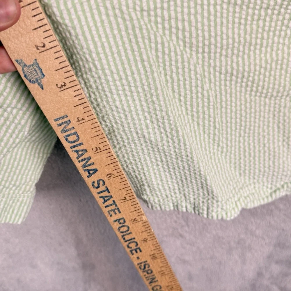 Vineyard Vines Seersucker Shorts Mens 34 Green White Stripe Chino Preppy 8