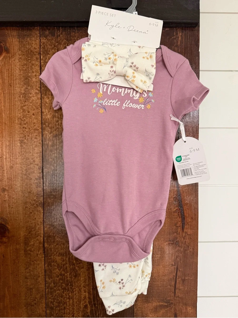 Kyler & Deena Mauve 'Mommy's Little Flower' Baby One-Piece Bodysuit - 6-9M