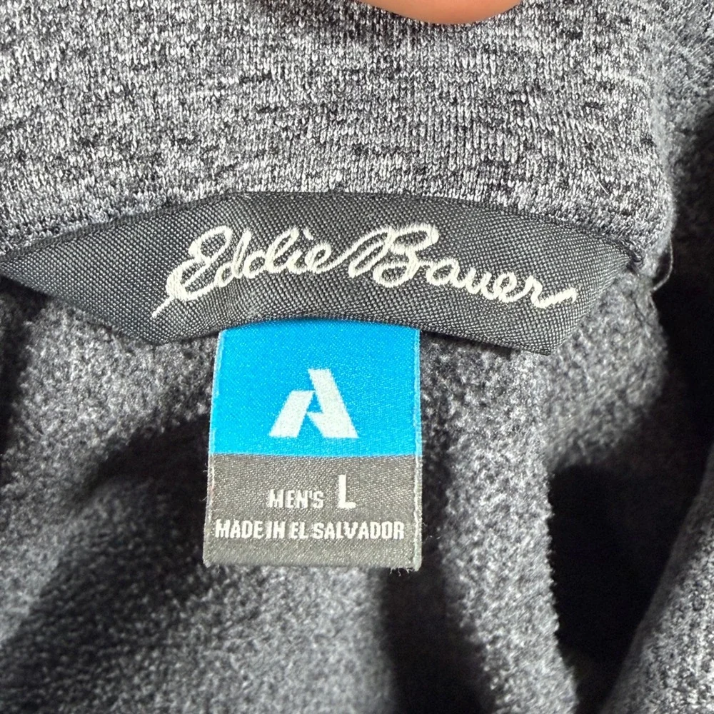 NEW Eddie Bauer 1/4 Zip L/S Pullover Mens L Gray First Ascent Performance Top