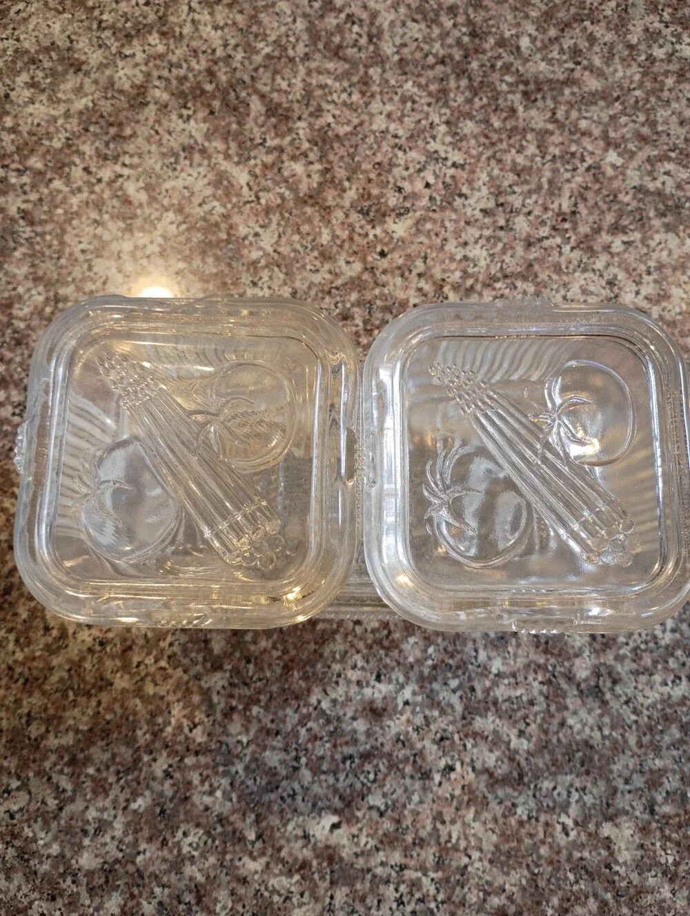 1930s Federal Glass ar Ribbed Glass Storage Dish Set
