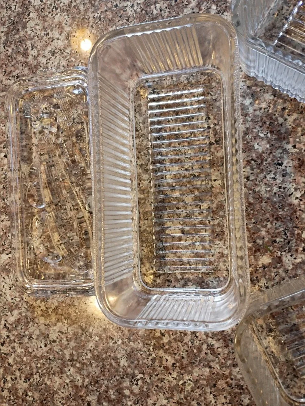 1930s Federal Glass ar Ribbed Glass Storage Dish Set