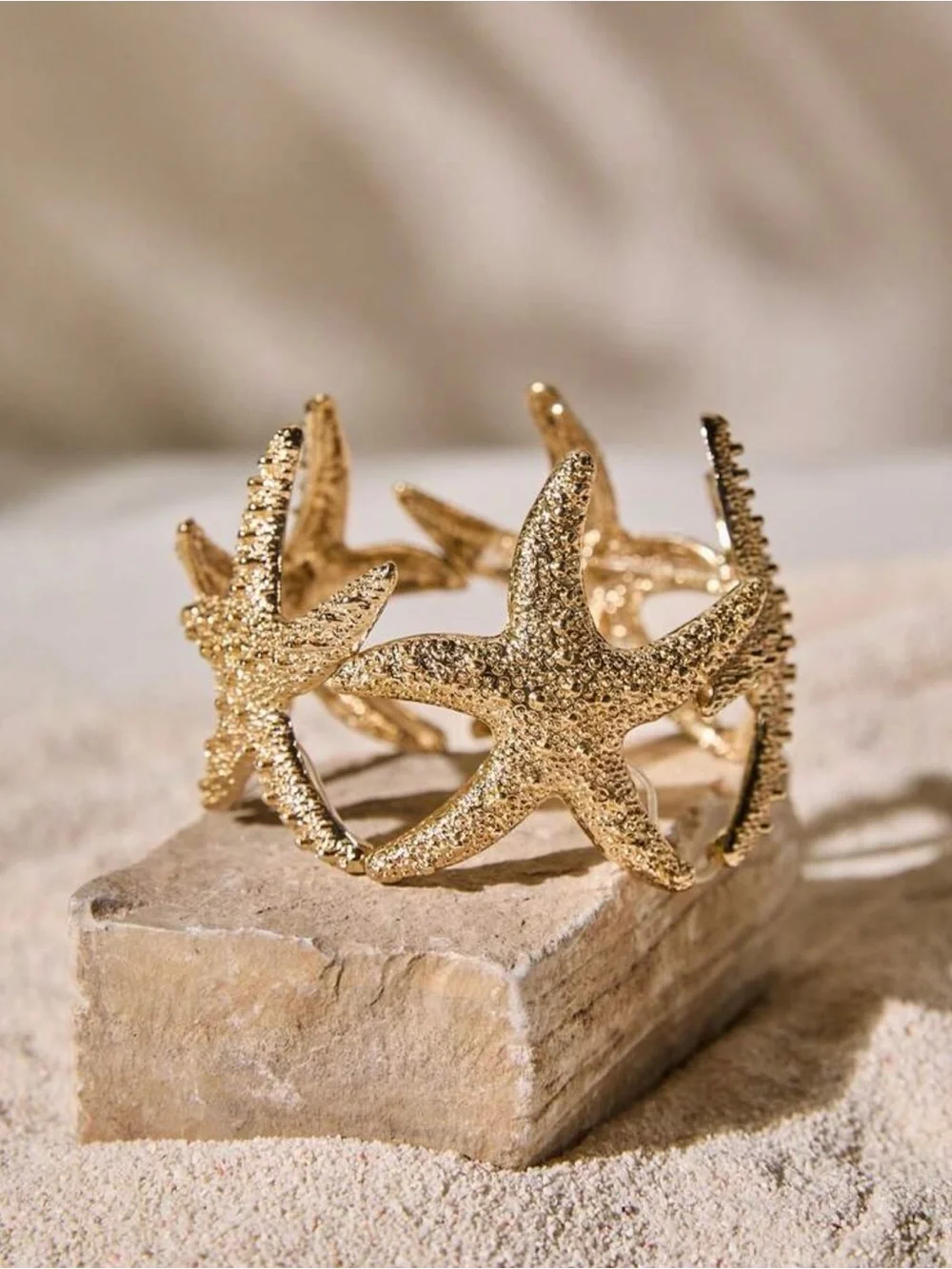 Anthropologie Gold Starfish Cuff Bracelet