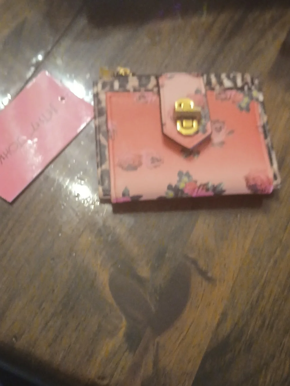 Betsey Johnson Floral Pink Women's Wallet with Gold Turn-Lock