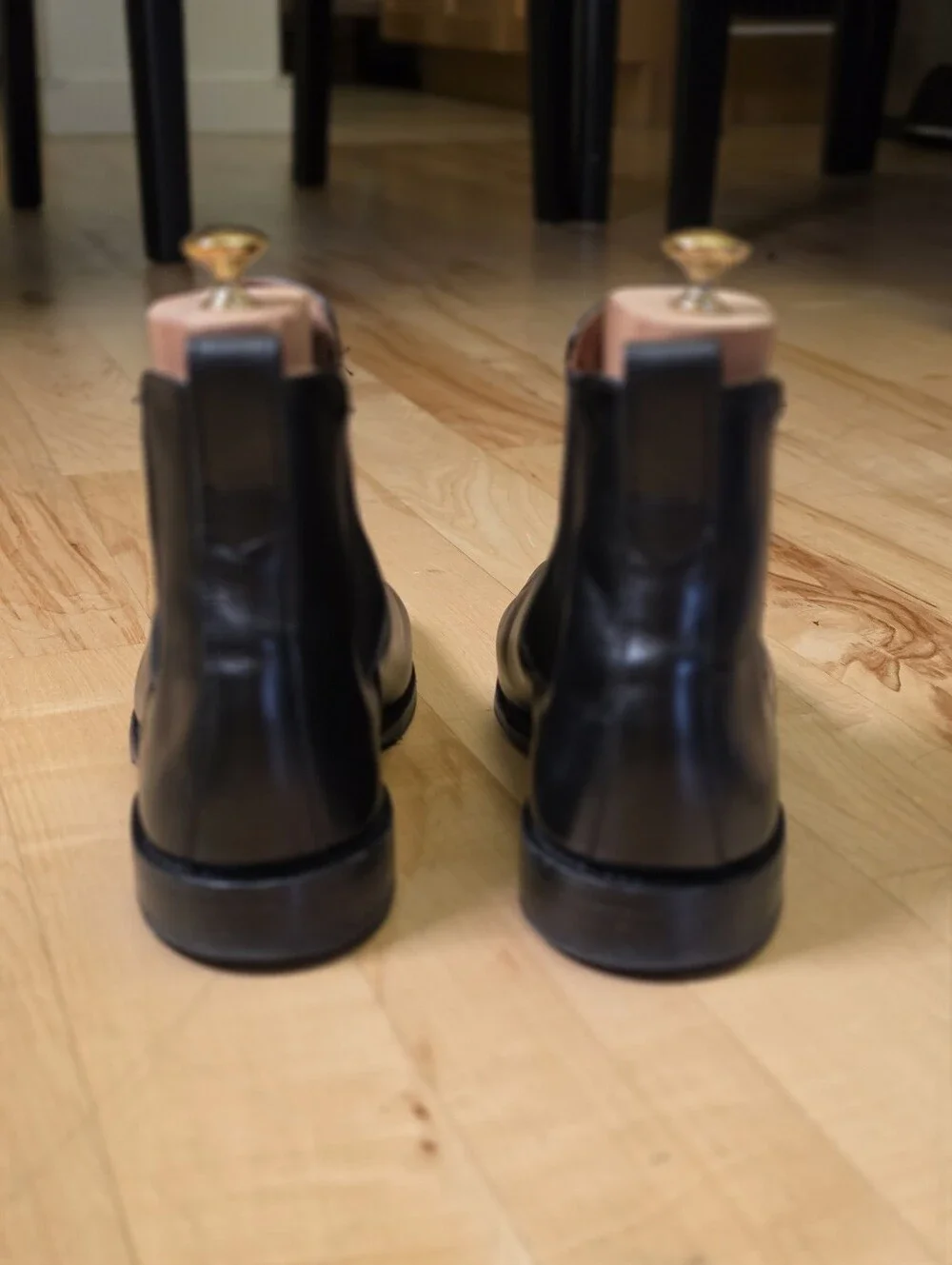 Allen Edmonds Liverpool Chelsea Boots Black Leather 7.5 EEE Wide USA w/ Box
