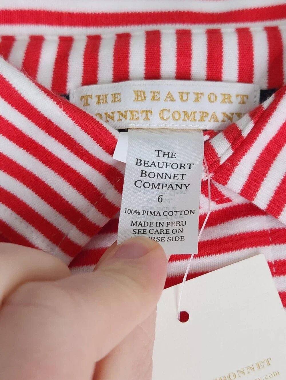 TBBC Prim & Proper Polo - Richmond Red Stripe w/ Multicolor Stork - Long Sleeve