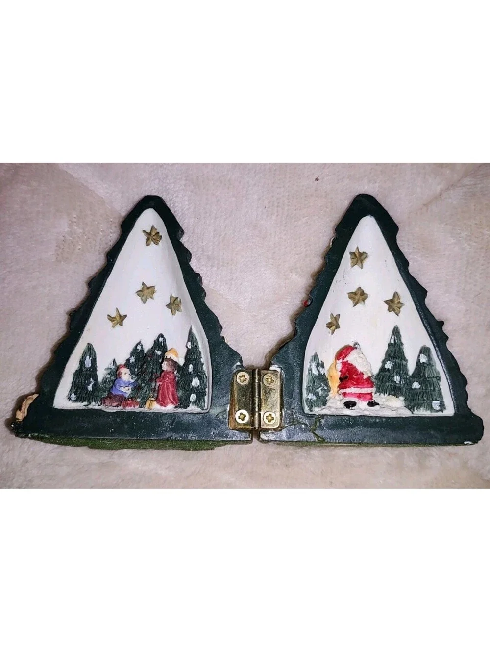 Windsor Collection 3” Christmas Tree Collectible Hinged Opens To Santa