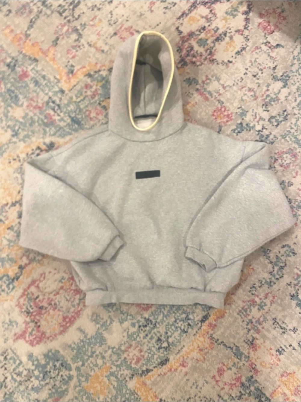 Fear of God ESSENTIALS Gray Patch Hoodie Size 14/16