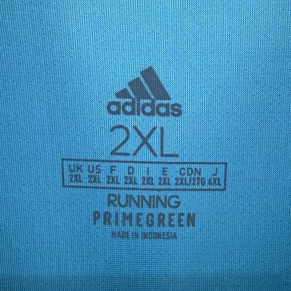Adidas Running Quarter Zip Long Sleeve Shirt Men's 2XL Blue Primegreen Aeroready