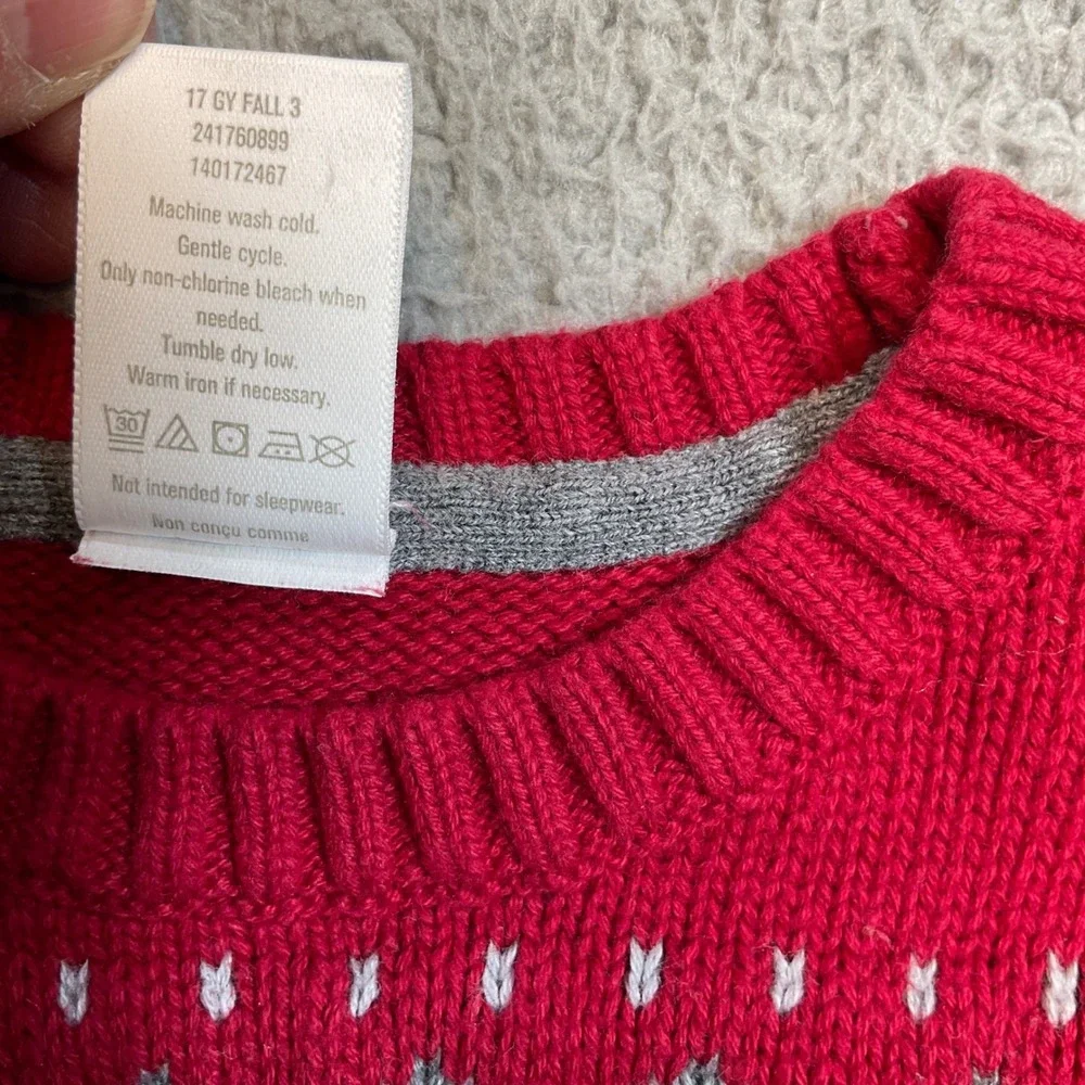 Gymboree Fire Truck Sweater Kids 12-18 Months Red Excellent Knit Pullover