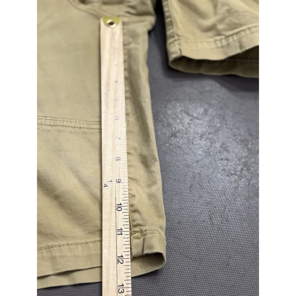 American Eagle Extreme Flex Cargo Shorts Mens 31 Tan Cotton Stretch Long Y2K