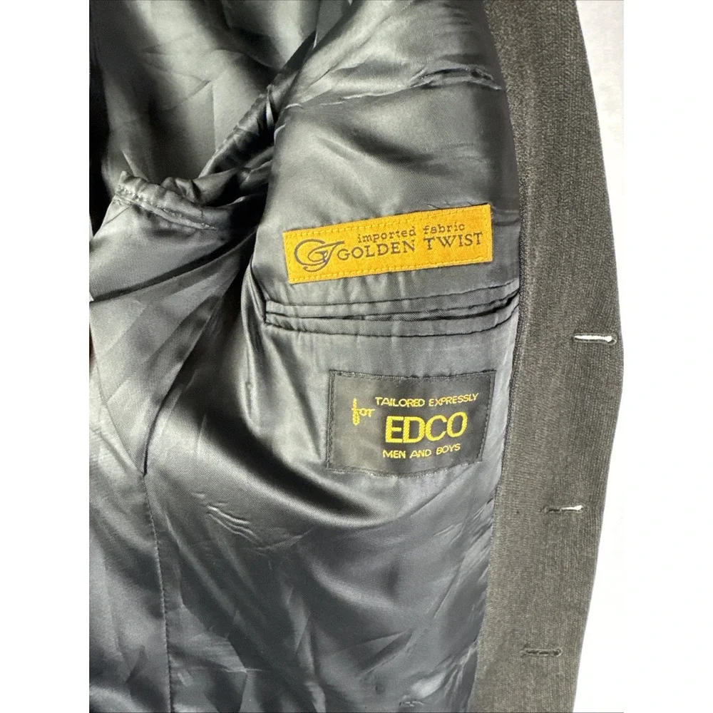 Men's 44R Jones New York 100% Wool Blazer Twill Golden Twist‎ Tailored EDCO