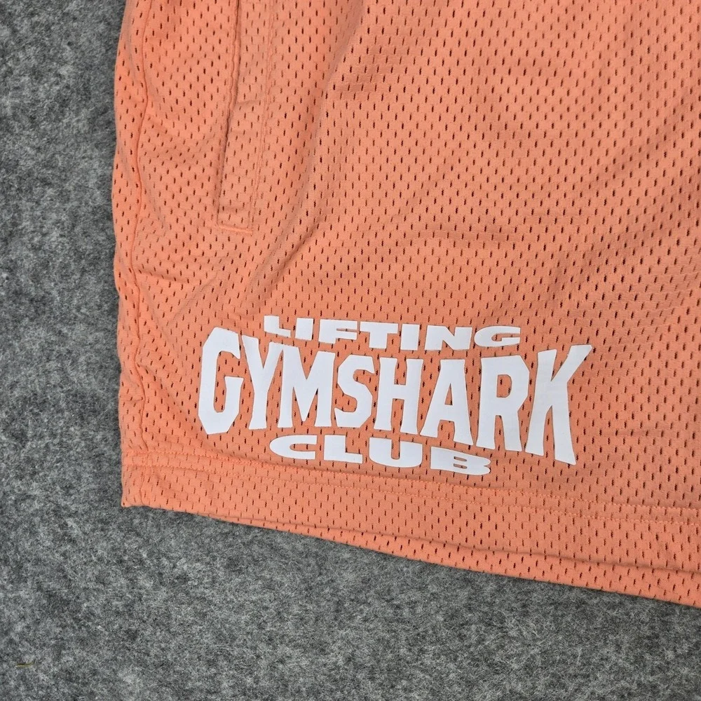 Gymshark Lifting Club Shorts Men's Medium Orange Mesh Lined 5