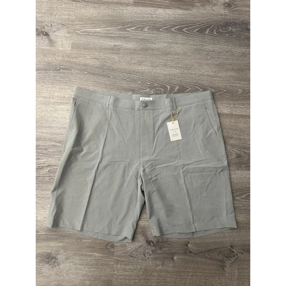 Peter Millar Crown Sport Shackleford Performance Shorts Size 42 Gray