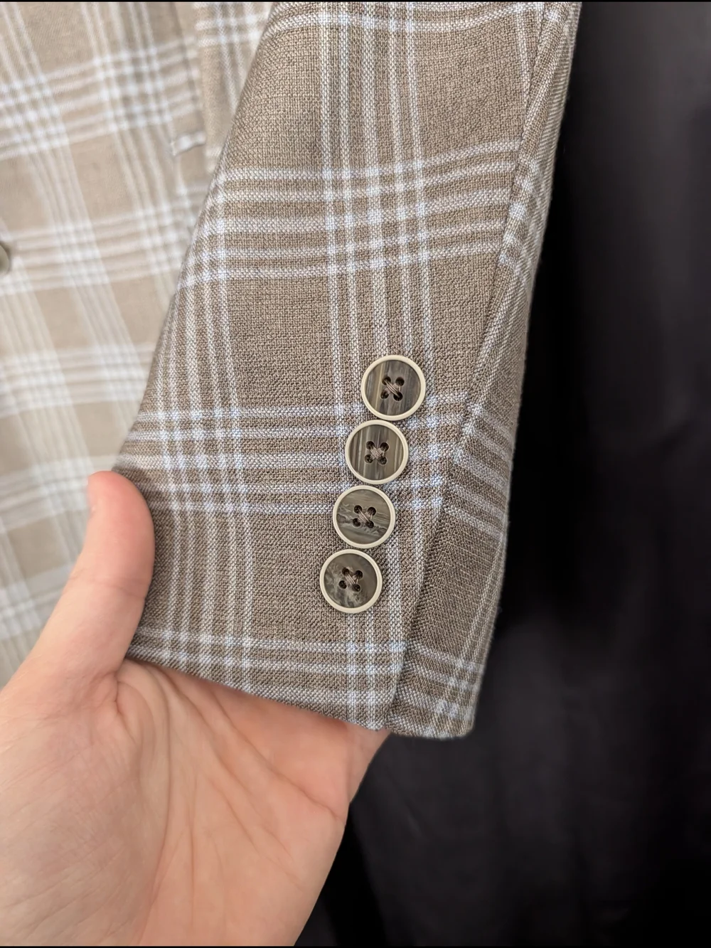 COPPLEY Tessilstrona Silk & Wool Gray/Blue Exploded Plaid Sport Coat 42L