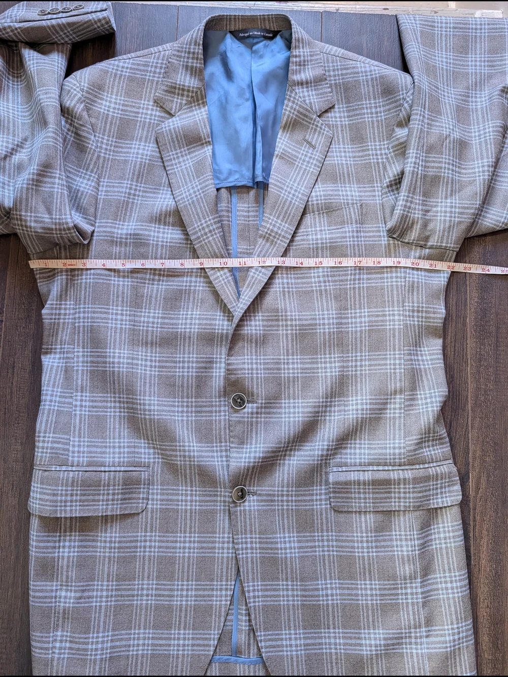 COPPLEY Tessilstrona Silk & Wool Gray/Blue Exploded Plaid Sport Coat 42L