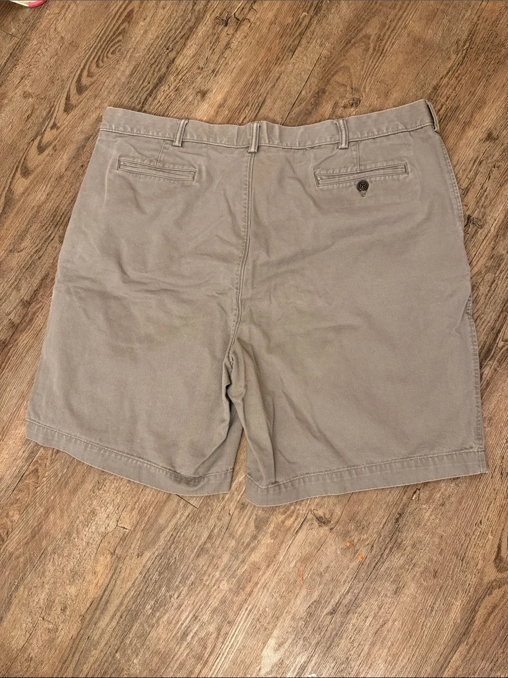 Lands' End Men's Flat Front Shorts in Taupe Beige