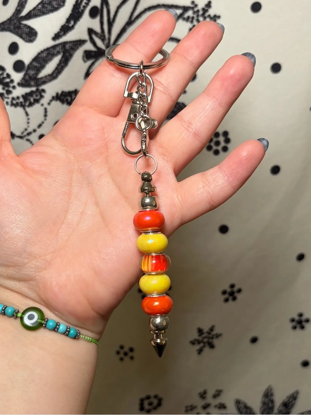 Handmade Beaded Pointed Tip Keychain Self Defense Accessory Bag Charm Gift