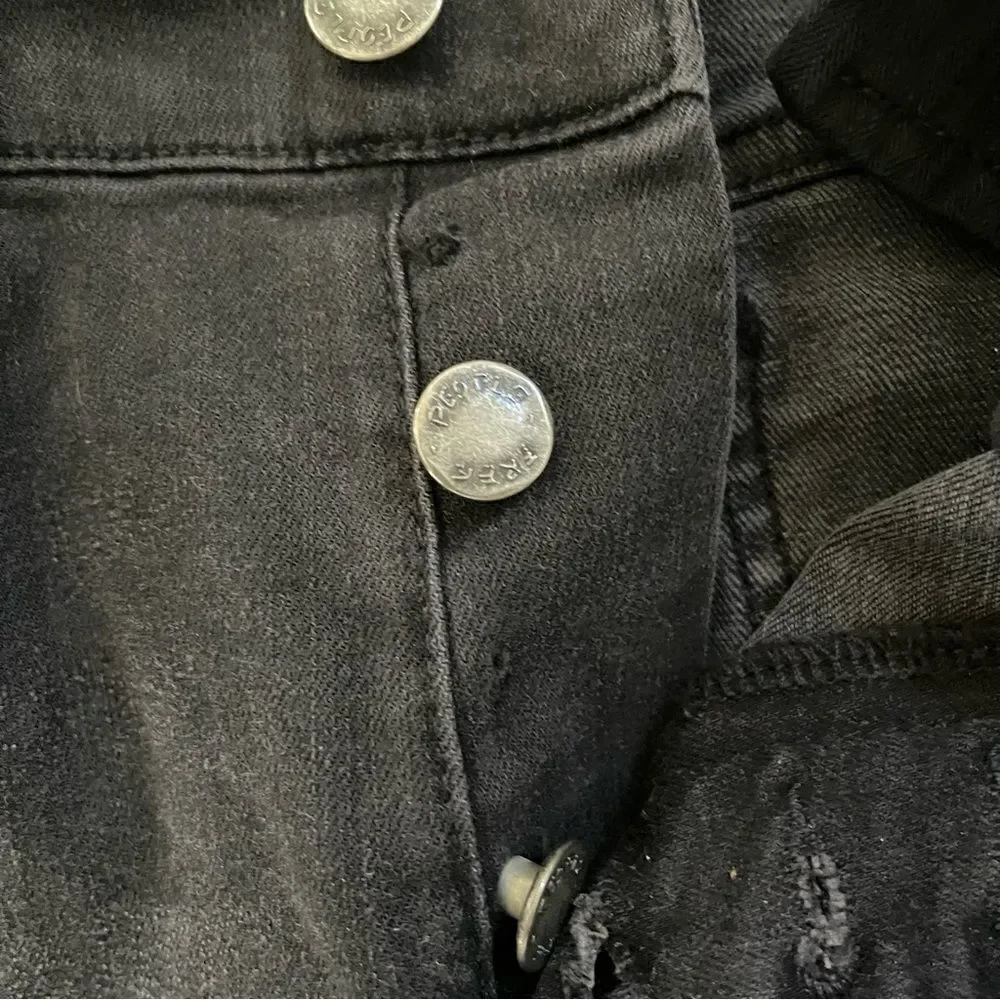 Free People Skinny Jeans Button fly Size 29 Dark Wash 2 missing buttons
