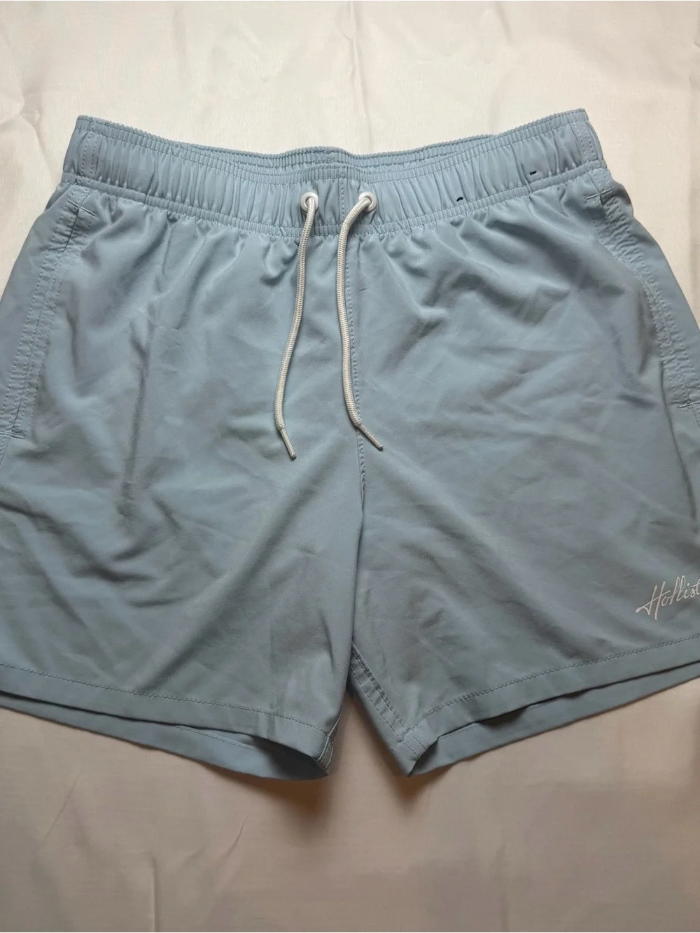 Hollister Light Blue Swim Shorts with White Mesh Lining