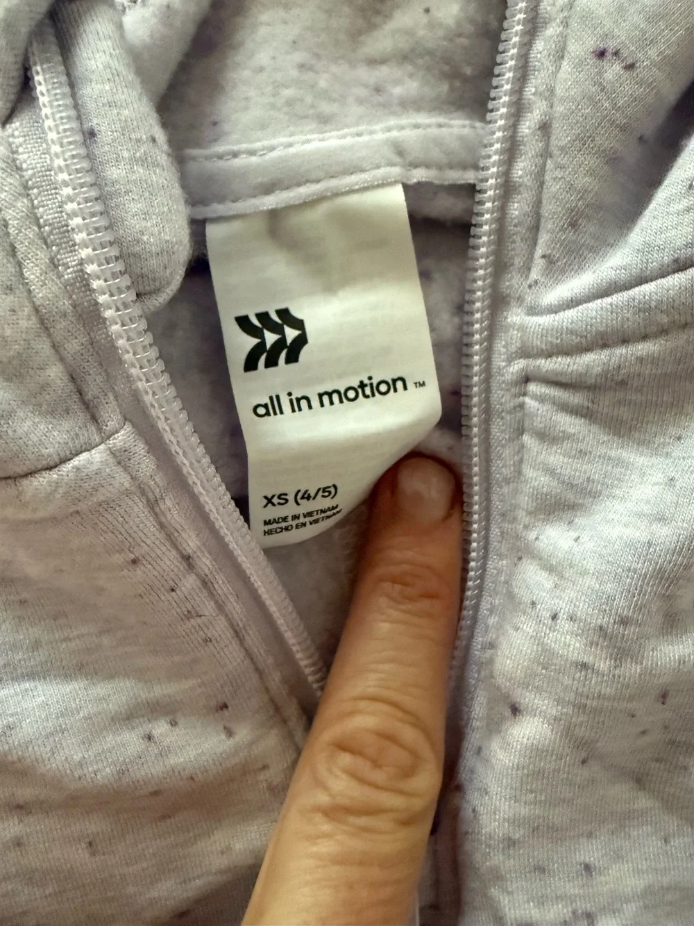 all in motion Lilac Speckled Half-Zip Hoodie