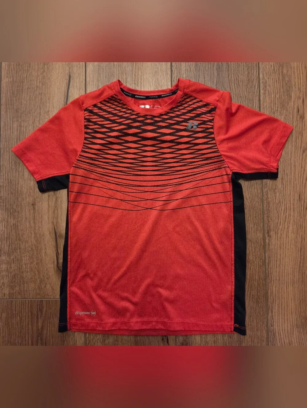Russell Athletic Boys Red & Black Short Sleeve Tee