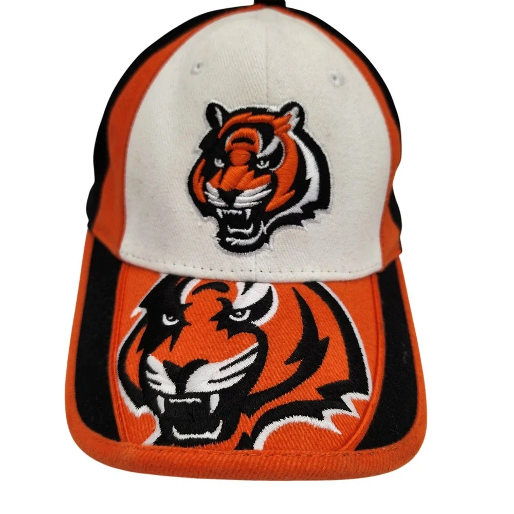 NFL Cincinnati Bengals Hat Mens Black Orange White Embroidered Baseball Cap