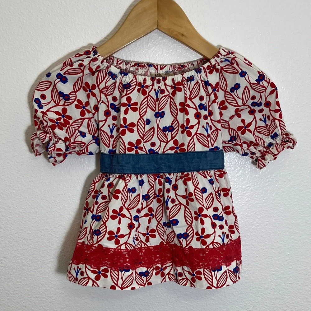 Matilda Jane Red Blue White Floral Top