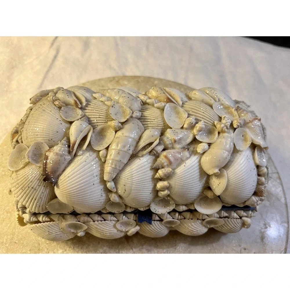 Philippine Seashell Sailor Valentine Jewelry Box Excellent Condition