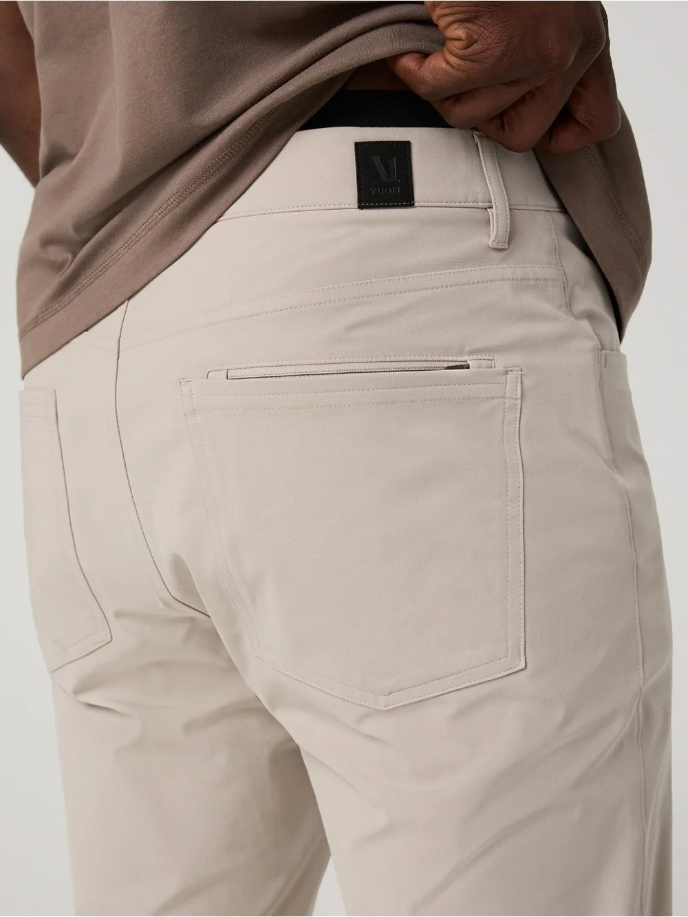 Vuori Short Sleeve Crew Tee in Taupe Brown