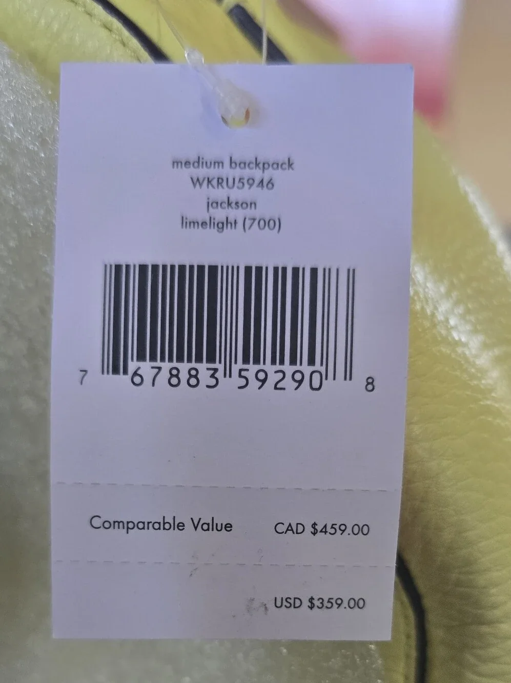 kate spade main chartreuse handle