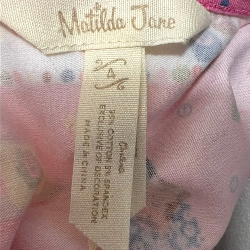 Matilda Jane The puppet Show pink and mint green tunic top ruffles and lace