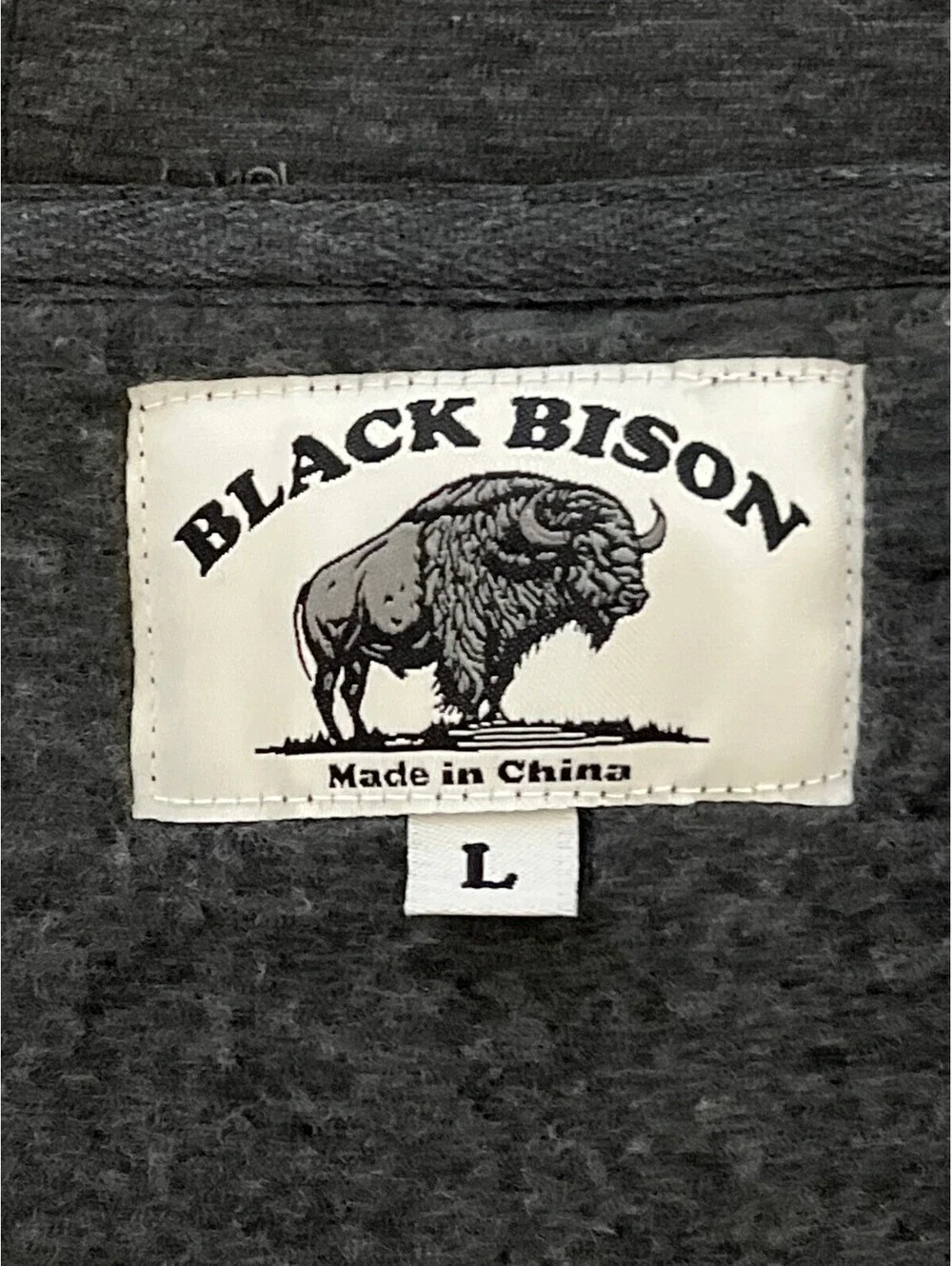 Black Bison Men's Zip Up Hoodie - Heather Gray Size L