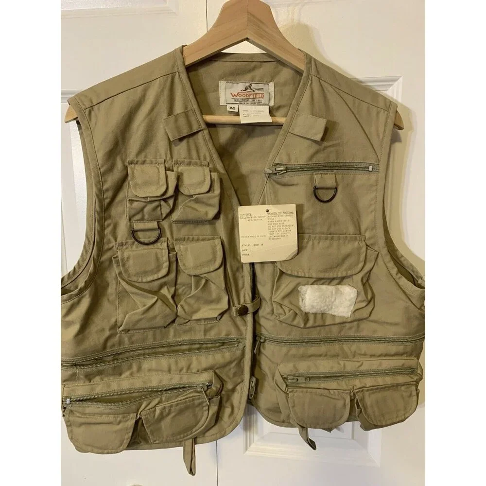 Vintage New Woodfield Fishing‎ Men’s Sz M Vest Tan