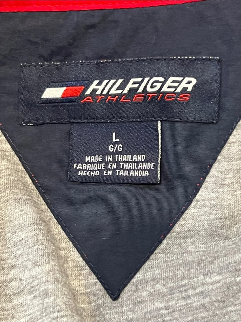 Vintage Tommy Hilfiger Red Lightweight Track Jacket with White Trim Size Large