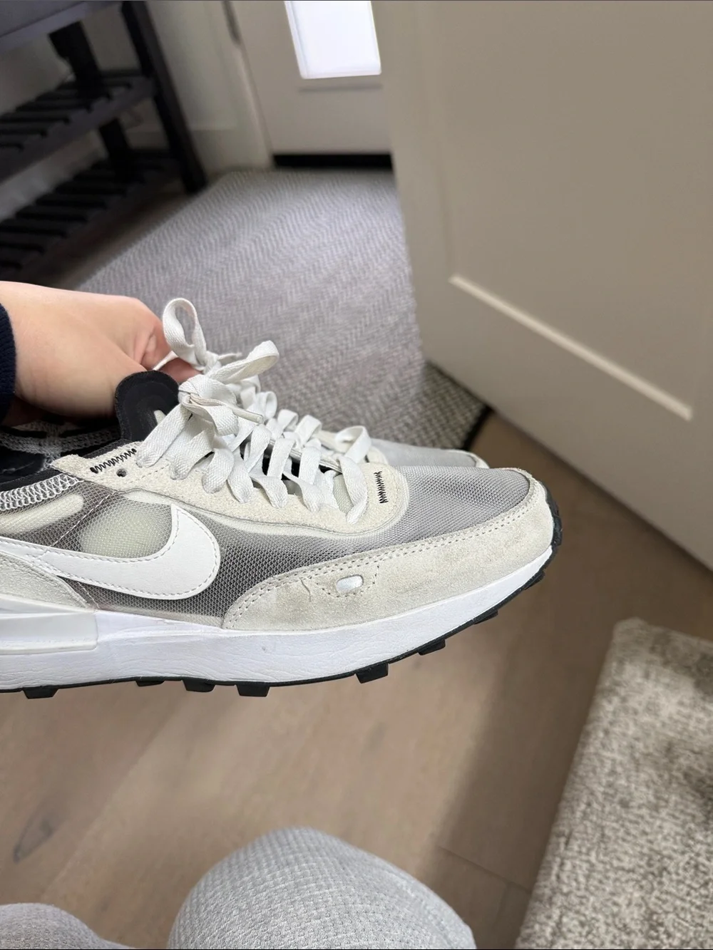 Nike White and Light Gray Low-Top Sneakers