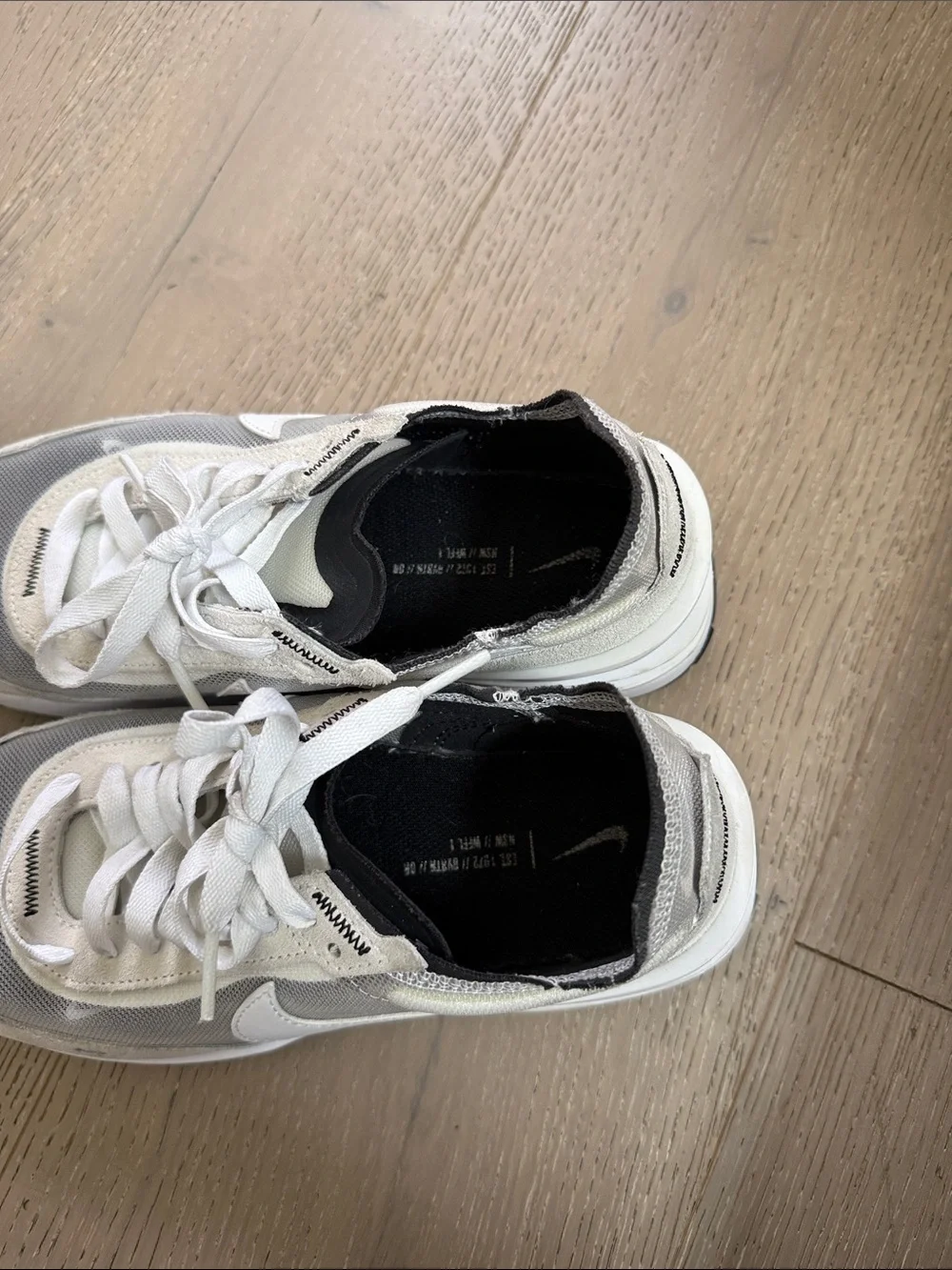 Nike White and Light Gray Low-Top Sneakers