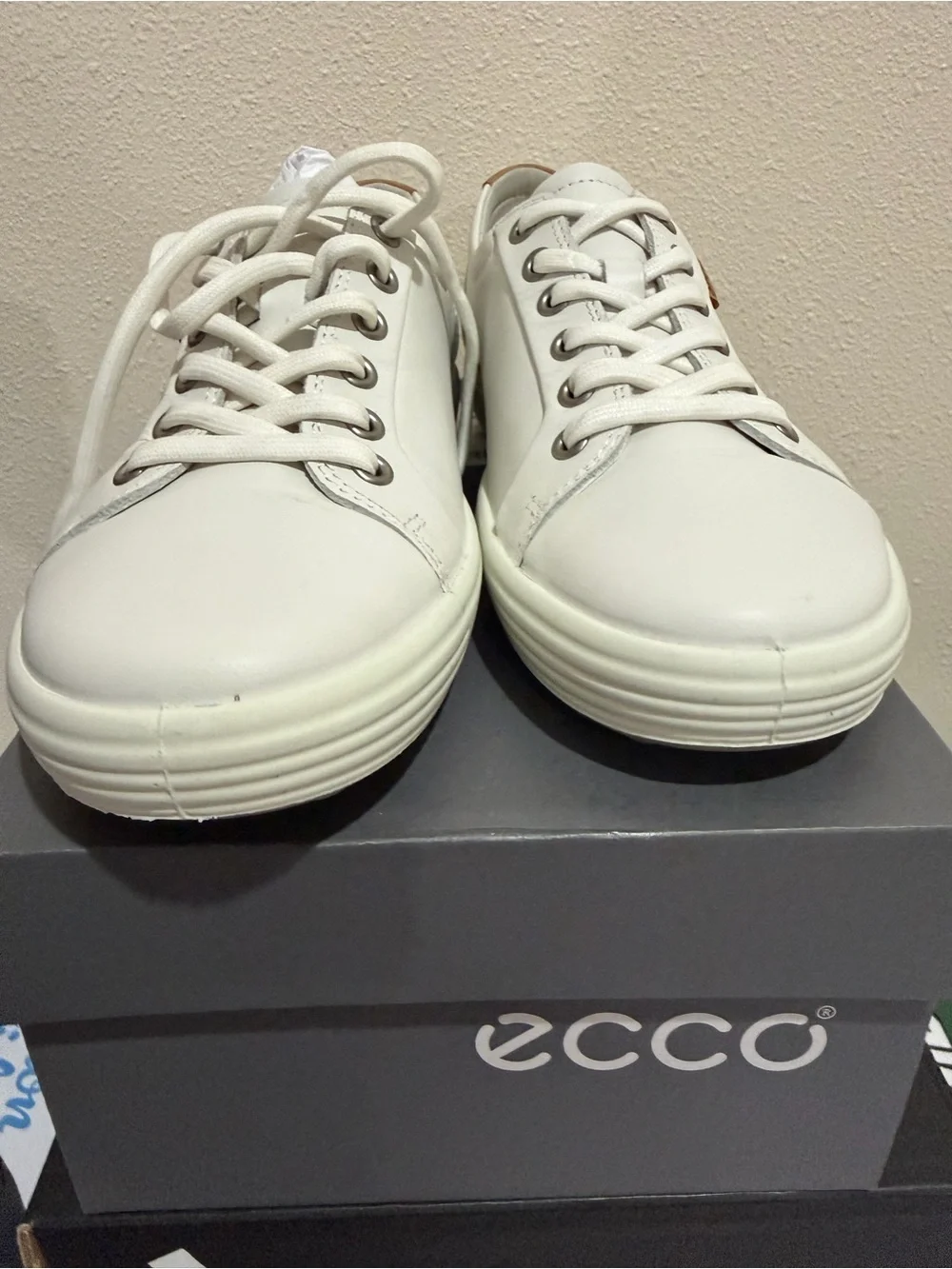 ECCO Soft 7 Leather Sneakers White Women's EU 40 / US 9–9.5 New in Box