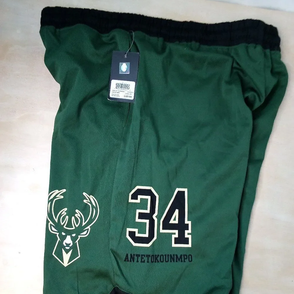 NWT NBA Milwaukee Bucks Giannis Antetekounmpo Athletic Shorts Basketball