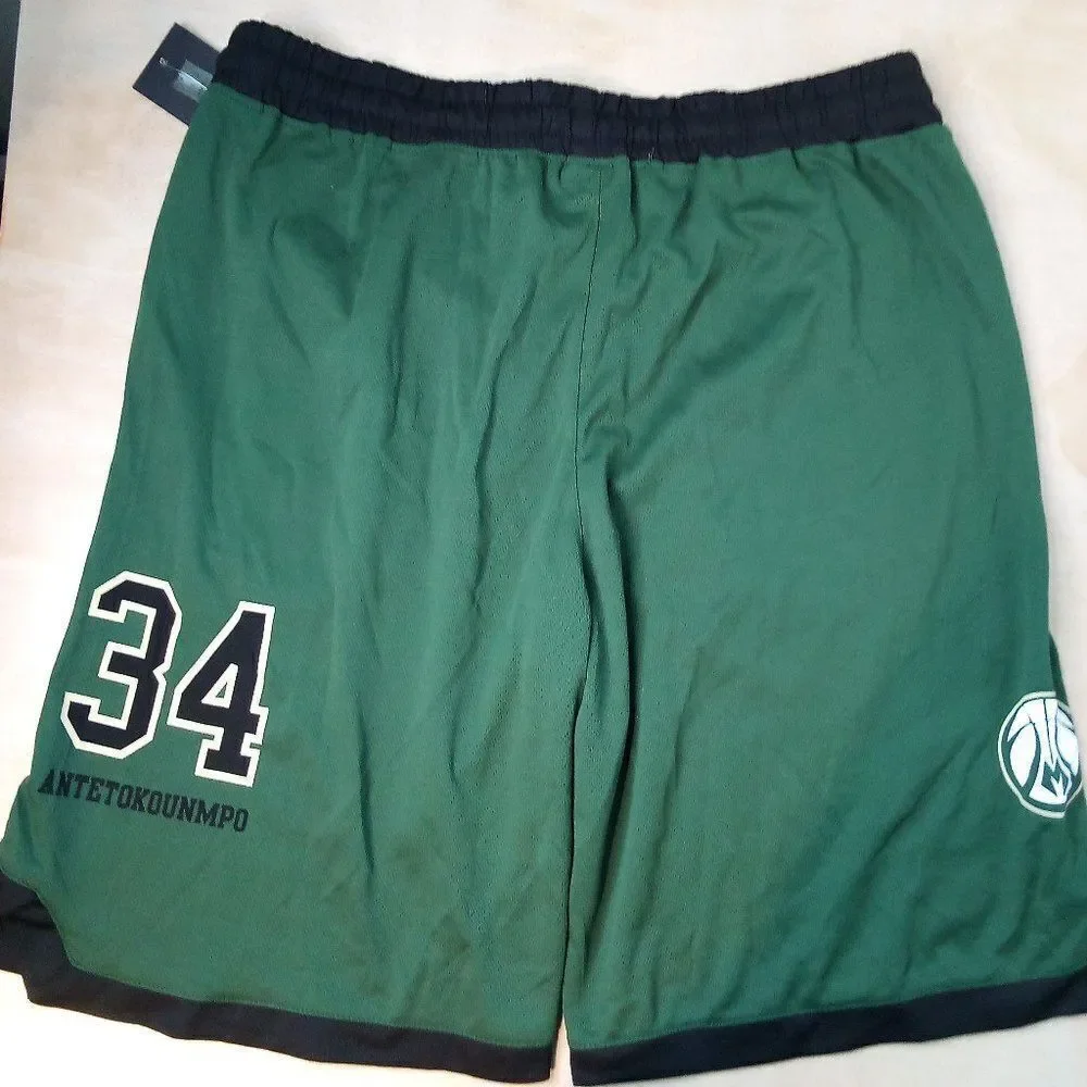 NWT NBA Milwaukee Bucks Giannis Antetekounmpo Athletic Shorts Basketball