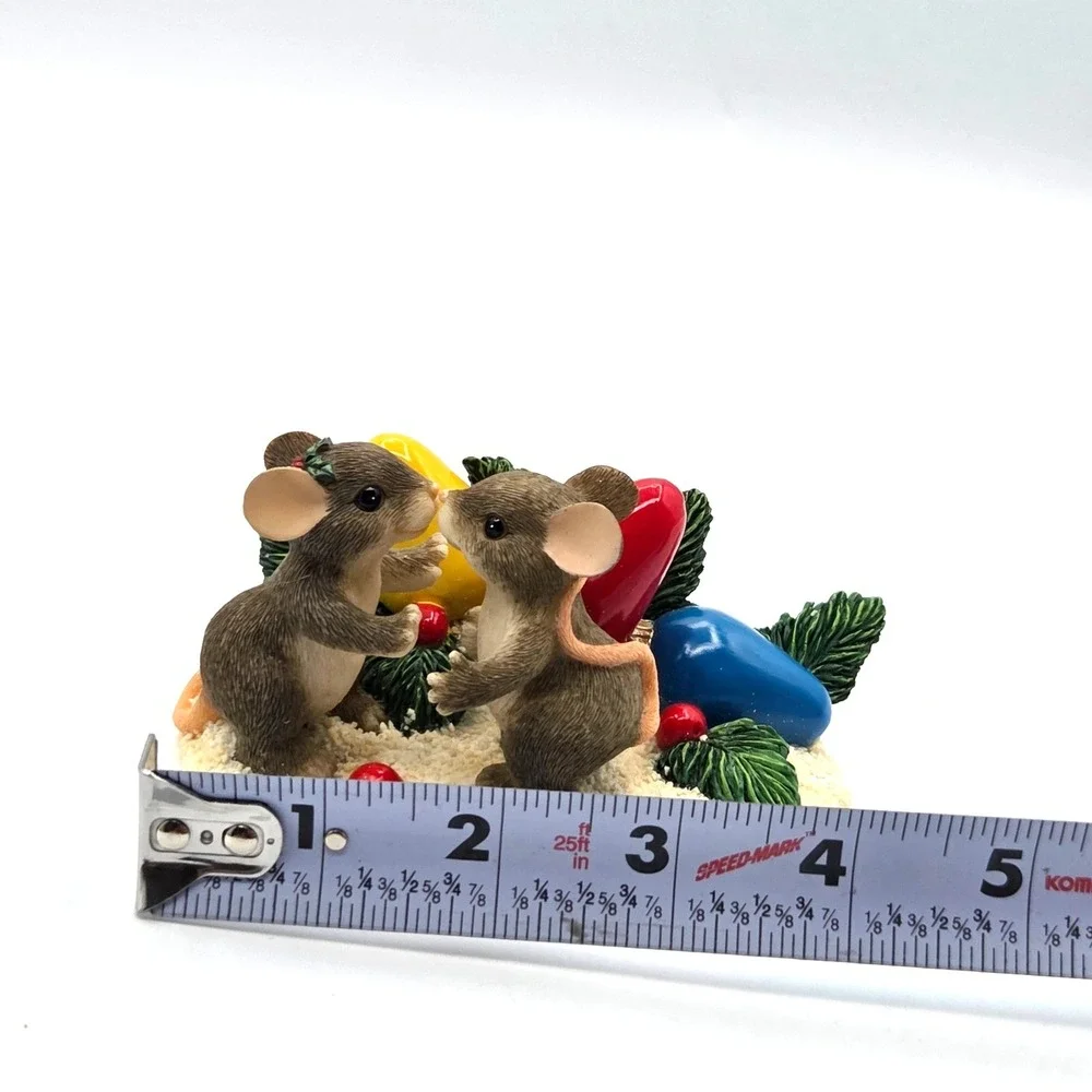Vintage Charming Tails Mice Kiss-Mas Lights Fitz & Floyd 87/205 2000 Christmas