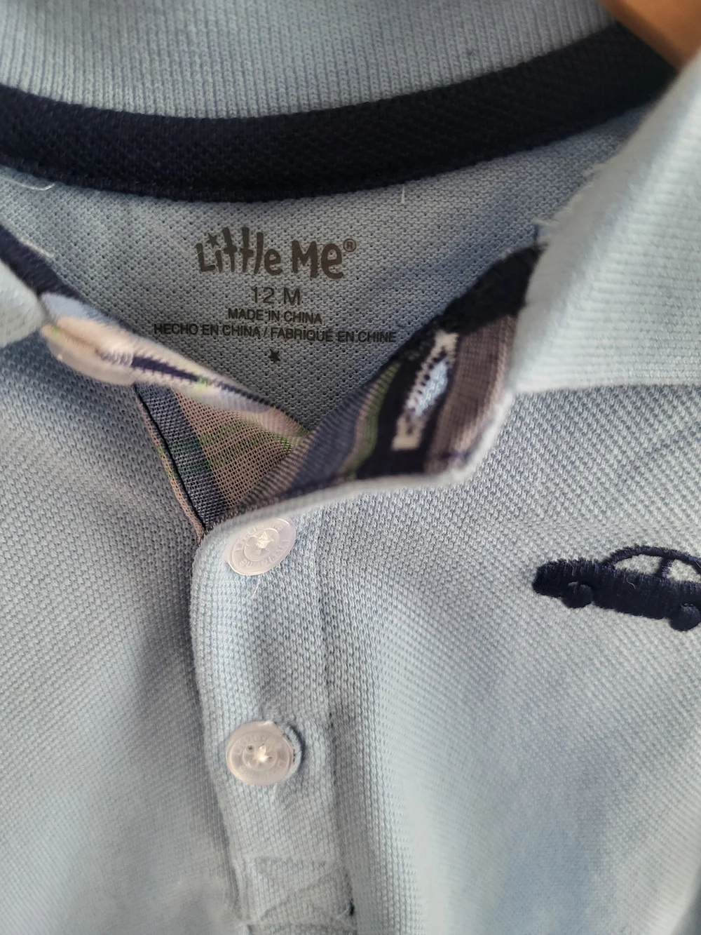 Light Blue Polo Shirt with Car Embroidery For Baby Boy