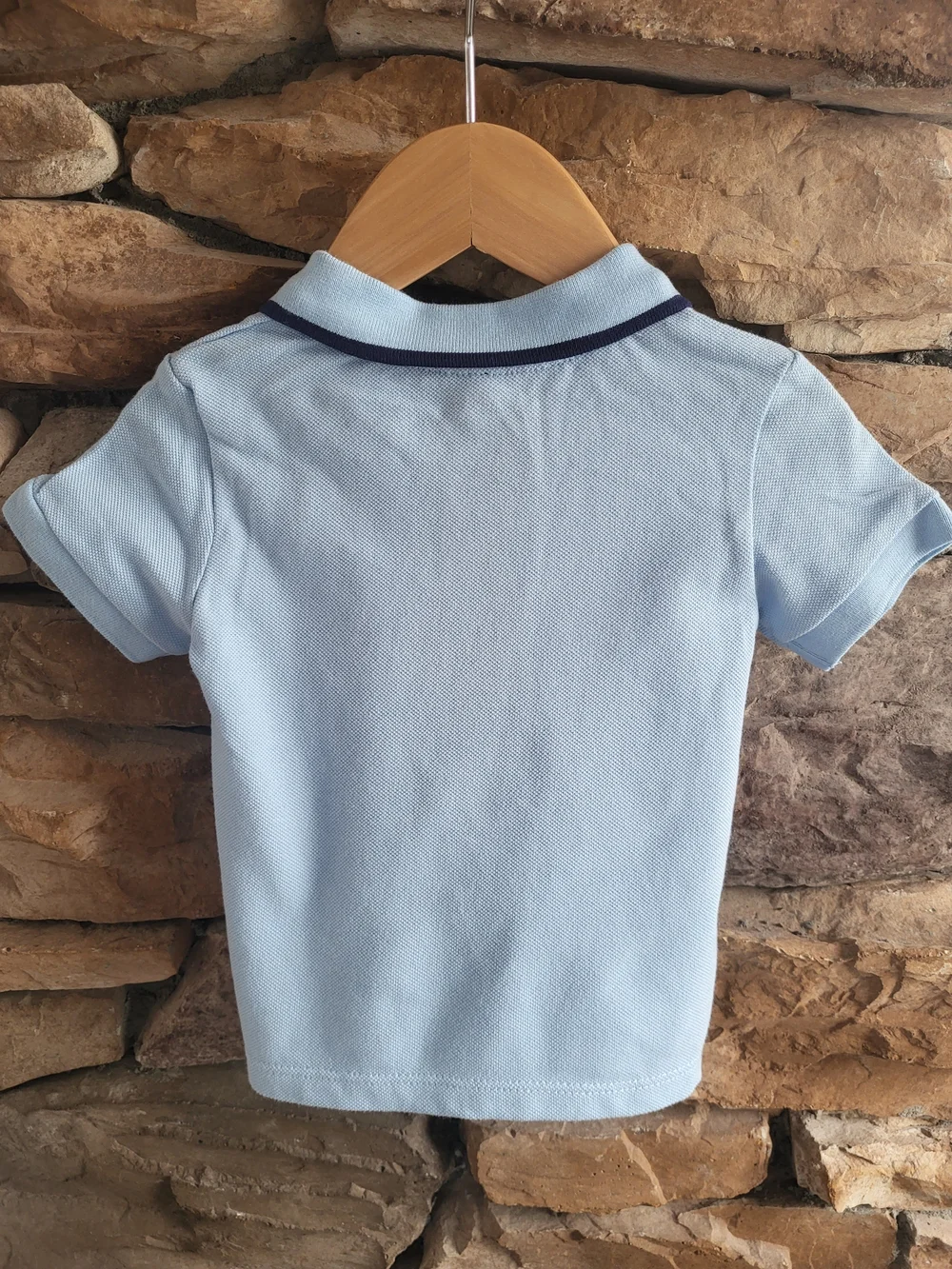 Light Blue Polo Shirt with Car Embroidery For Baby Boy