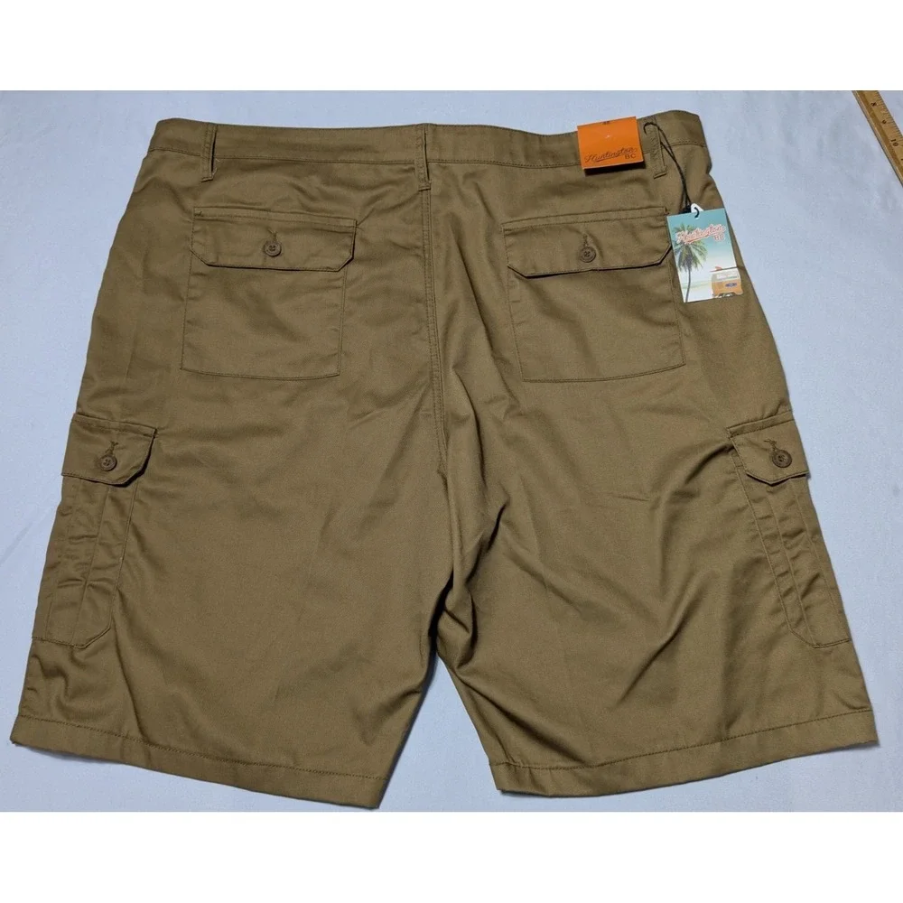 HUNTINGTON BC Men Big & Tall  48 (Actual 50x12) British Khaki Cargo Shorts NEW‎