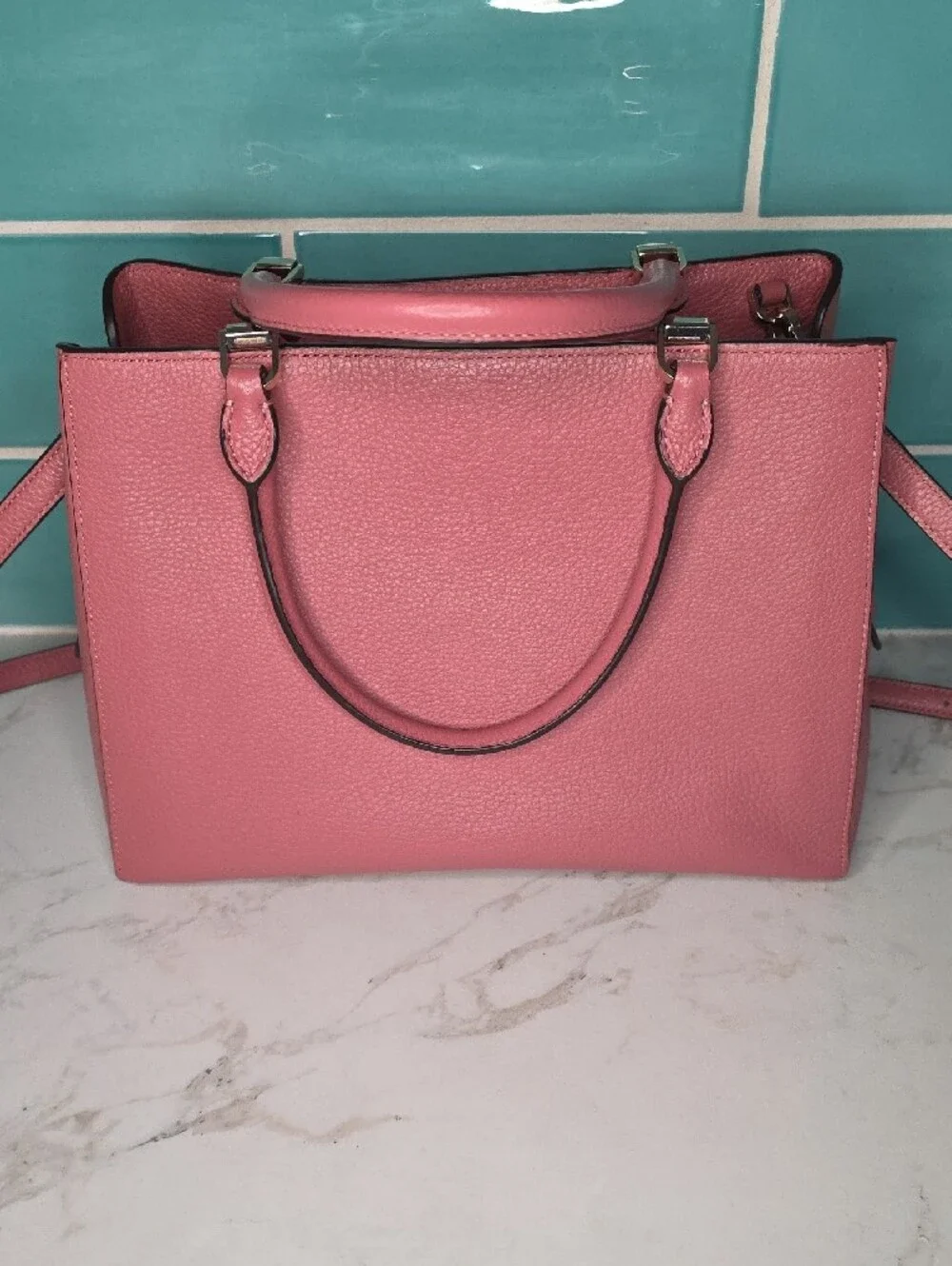 kate spade PINK LEILA Medium TRIPLE Compartment Satchel Crossbody Strap