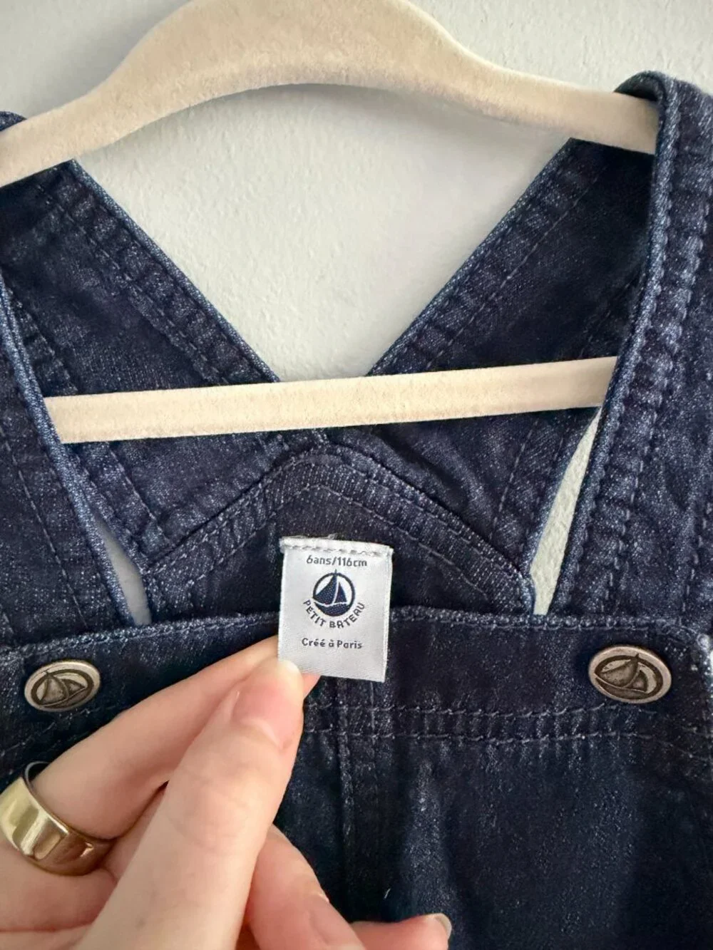 Petit Bateau French Denim Pinafore Jumper Dress Size 6Y 116 cm