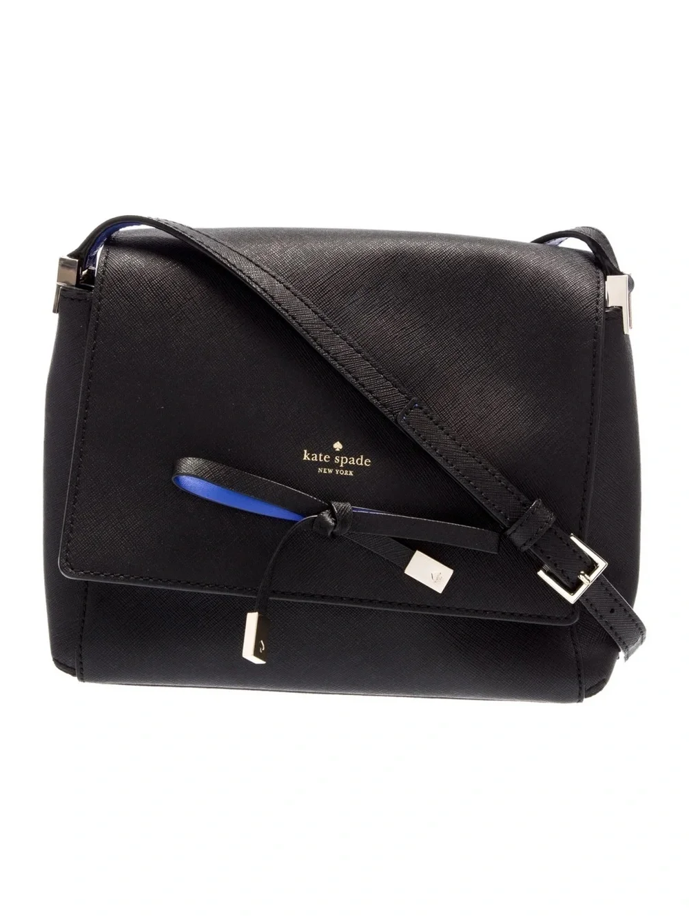 kate spade Black Crossbody Bag with Blue Accent- Needs TLC