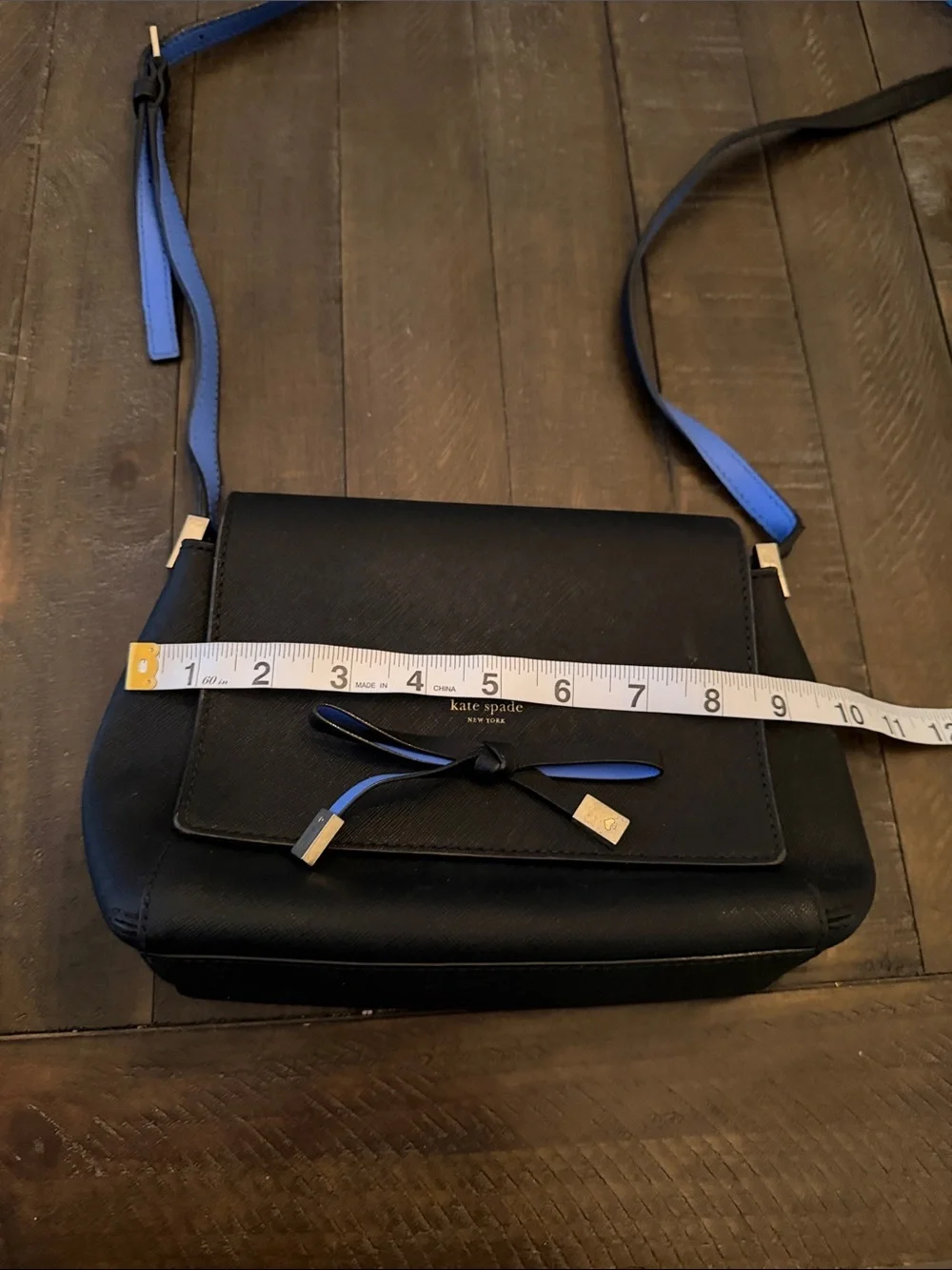 kate spade Black Crossbody Bag with Blue Accent- Needs TLC